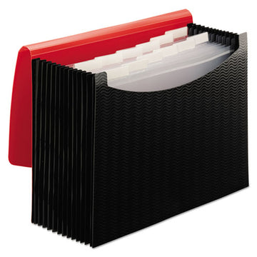 Smead® 12-pocket Poly Expanding File, 0.88" Expansion, 12 Sections, 1-6-cut Tab, Letter Size, Black-red freeshipping - TVN Wholesale
